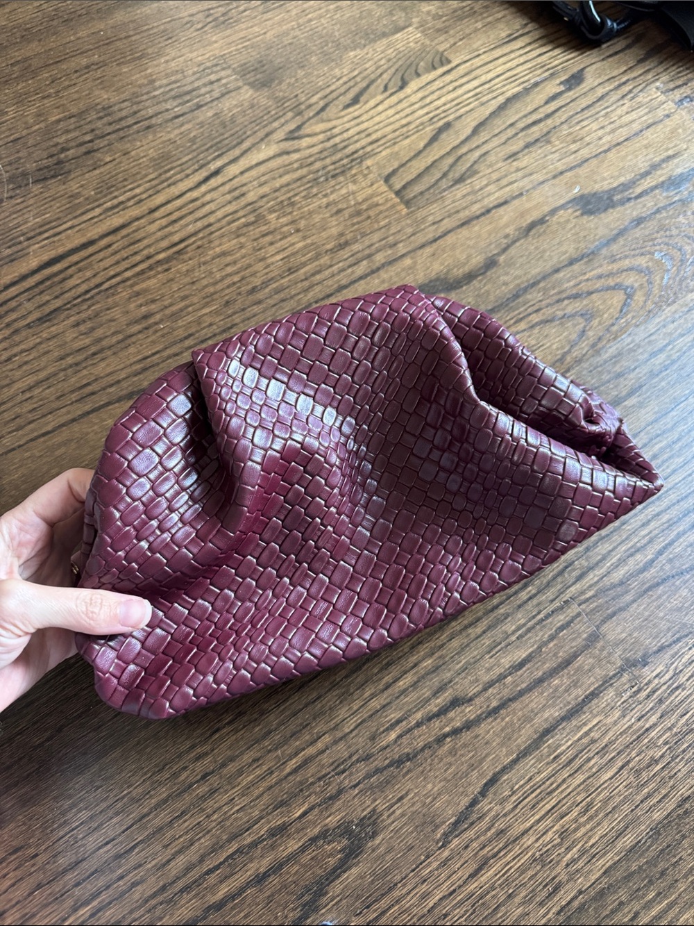 Woven Clutch - Burgundy